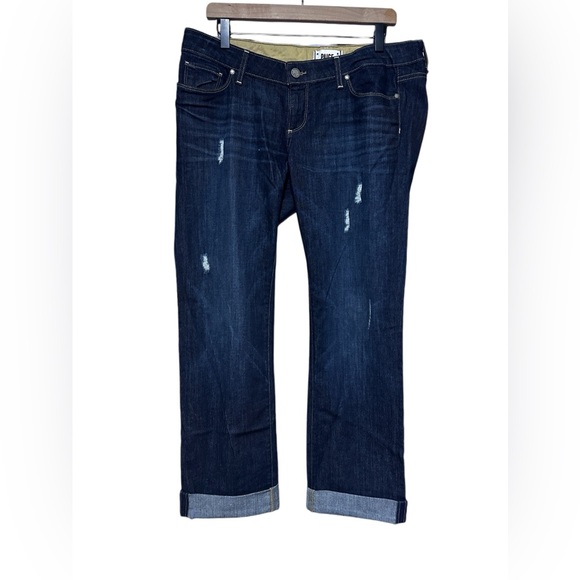 PAIGE Jimmy Jimmy Straight Leg Cuffed Premium Maternity Denim Size 29” - Picture 3 of 13